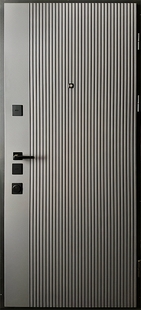 Квартирная входная дверь с панелями МДФ с покрытием серой эмалью